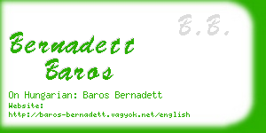 bernadett baros business card